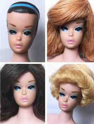vintage FASHION QUEEN  BARBIE DOLL & WIGS with Orig swimsuit & hat (pink lips) 