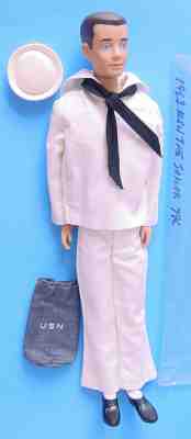 1963 BRUNETTE PAINTED HAIR KEN in #796 THE SAILOR NAVY OUTFIT BARBIE