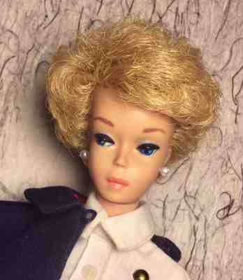 Vintage Barbie Bubble Cut Platinum Blonde SOOTHING BEAUTY in REGISTERED NURSE!