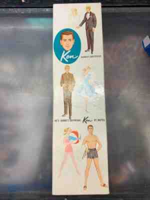 1961 RARE BROWNETTE FLOCKED HAIR KEN DOLL #750 in ORIGINAL BOX! BARBIE