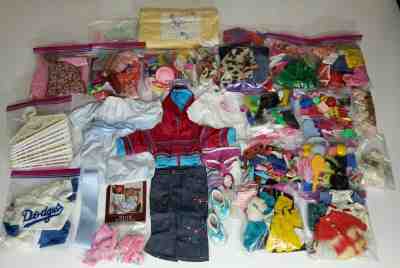 Huge 60s 70s 80s 90s Doll Clothes Accessories Lot BARBIE PJ Mattel Ideal CPK AG 