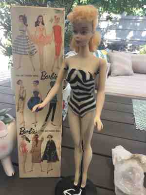 Vintage Blond  850 Ponytail Barbie # 3 STUNNING~ With TM box, STAND&SURPRISE GFT