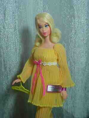 1970 Pale Blonde Marlo Flip Twist'n Turn TNT Barbie #1160 in Lemon Kick #1465