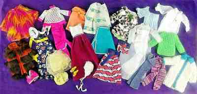 Vntg Barbie FRANCIE MOD Clothing Lot Satin Double Whirl Furry Wild Slumber Waltz
