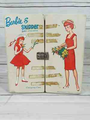Vintage Barbies and Accessories By Mattel 1960's-1970's  Barbie and Skipper Case
