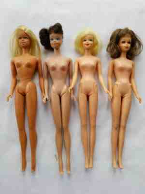Lot of 4 - 1960's Francie Midge Freckles Teeth Bendable TNT Barbies Japan Korea