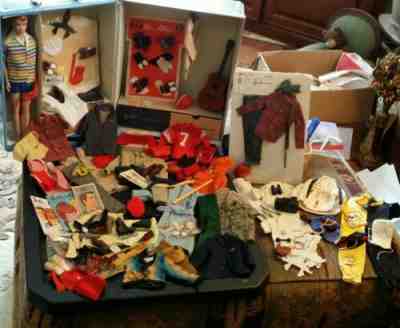 *VTG BARBIE KEN & ALAN W/ CASE HUGE LOT CLOTHES, SHOES & ACCESSORIES EUC*!!