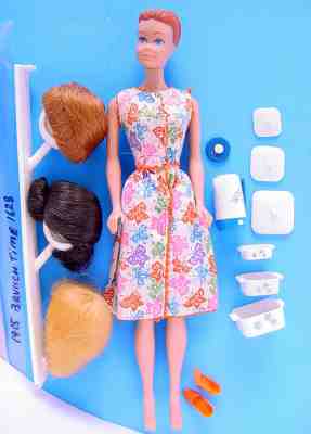 1963 MIDGE FASHION MODEL WIG WARDROBE DOLL #1009 in BARBIE BRUNCH TIME SET #1628