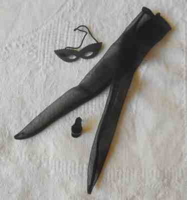 Vtg Barbie Masquerade Party 944 Black Nylons Mask Black Heel Shoe Costume VGC