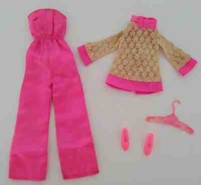 1970-1971 Francie Satin Happenin' #1237 Rose Pink Satin Jumpsuit Barbie Lot of 4