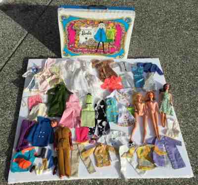 Vtg 60s 1960s HUGE LOT BARBIE Ken Case Dolls Clothes 
