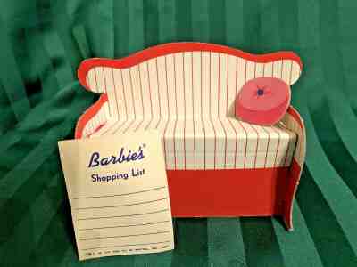 Vintage Mattel Barbie Furniture Goes to College Bench Pillow Shopping List 1960s