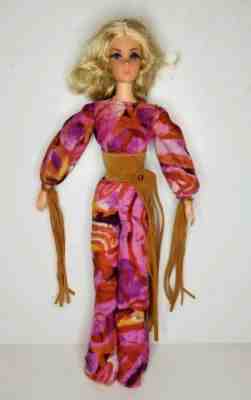 1968 Live Action Barbie Doll HIPPIE CHICK Original Tie Dye Outfit Fringe Boho 
