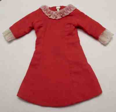 Japanese Exclusive Barbie Red Velvet Dress with White Ruffle Trim