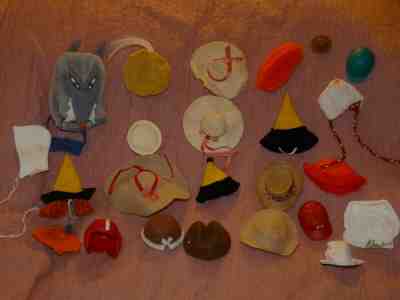 lot of 43 vintage barbie ken skipper francie  hats bonnets veils 