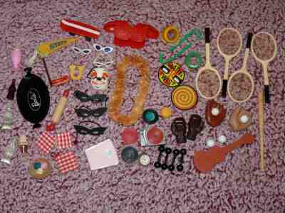 huge lot of 248 accessories vintage barbie ken skipper francie gloves belts more