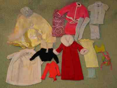 lot of 53 vintage barbie clothes and dolls mod Cinderella pink sparkle