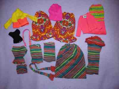 lot of 48 vintage barbie clothes and dolls mod the yellow go fashion bouquet