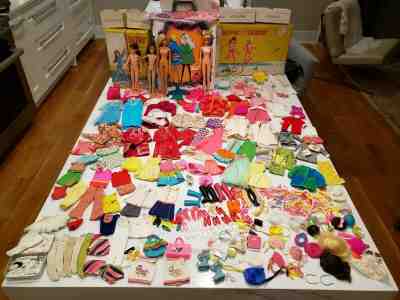 VTG Lot 1960s Japan Barbie Francie Skipper Mod Era Clothes Shoes Dolls Outfits