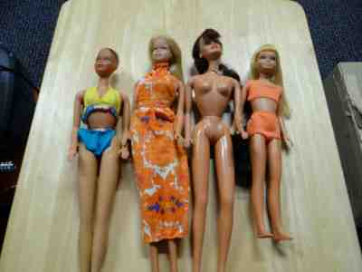 VINTAGE BARBIE SKIPPER DOLLS LOT OF 4 