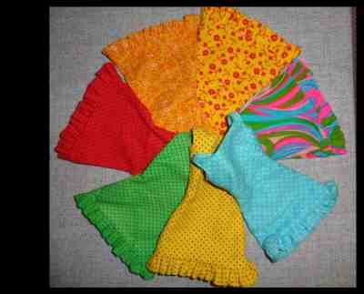 Vintage Mod Barbie 1969 Pak Sun-Shiner 7 Dresses Blue Red Green Yellow + RARE