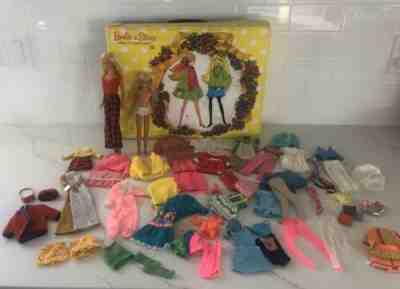 Vintage 1969 Barbie & Stacy Sleep 'n Keep Case With Wardrobe And Dolls