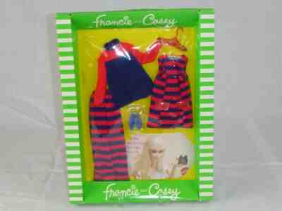 Vtg 70s Mattel MOD Era Francie Outfit NRFB Striped Types #1243 Barbie Cousin