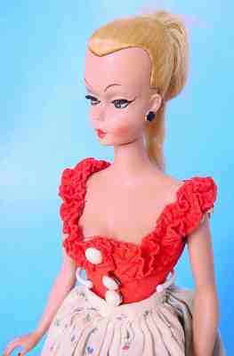 1950s BILD LILLI 11.5" BLONDE GERMAN DOLL in VINTAGE OUTFIT BARBIE PREDECESSOR