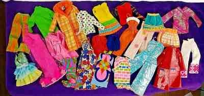  MOD TNT Vtg Barbie Clothing Lot Firelight Swirly Sunflower Shiner Extravaganza!