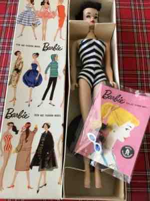 Rare! STUNNING BRUNETTE  #3 Vintage Barbie Doll  Ponytail with Box * Mattel