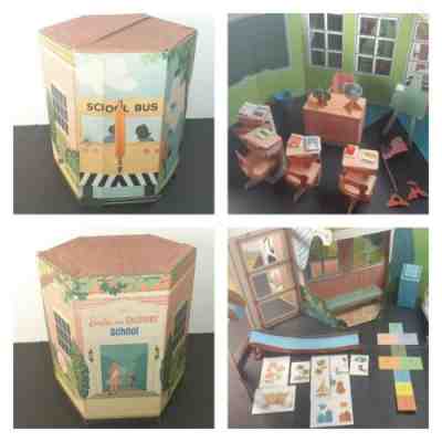 Vintage 1965 Barbie Skipper Doll School Cardboard Fold Out Playset HTF BEAUTIFUL