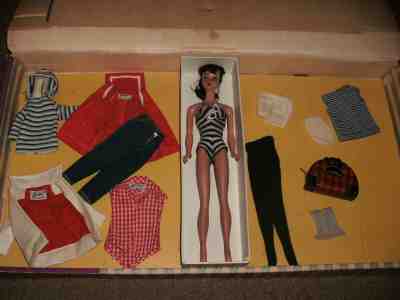 Vintage 1960 Barbie Mix 'n" Match Set Mattel #857 w/Box Pony Tail Barbie/Outfits