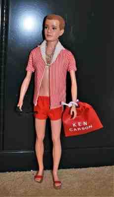 Vintage HTF Brownette #1 Ken Barbie In Original SS, Sandals 1961 GREAT EXTRAS