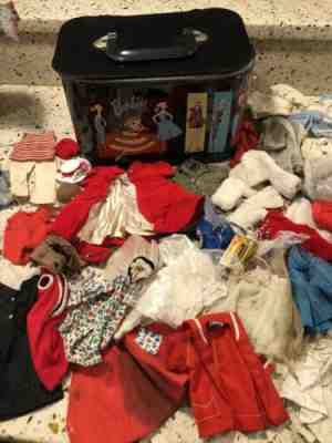 VINTAGE 1960's MATTEL BARBIE Bag KEN HUGE DOLL CLOTHES OUTFIT ACCESSORY LOT 