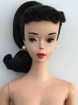 # 3 ponytail brunette vintage Barbie UNFADED  NUDE