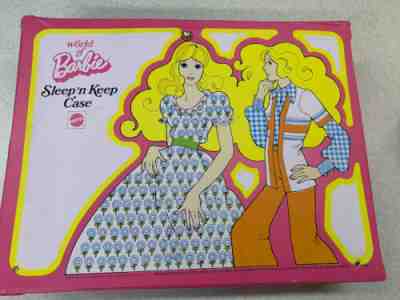 Vintage World of Barbie Pink Vinyl Sleep ‘N Keep Case With Wardrobe/Dolls