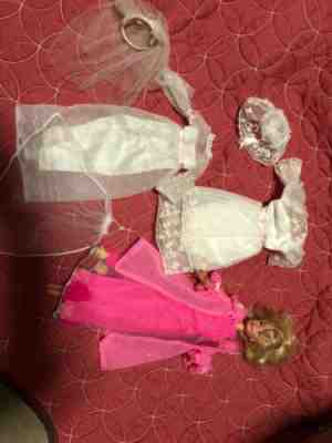 1960'S VINTAGE BARBIE COUSIN FRANCIE #1244 WEDDING WHIRL DRESS Barbie Fancy Pink