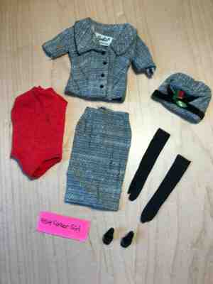 Vintage Barbie Career Girl #954 Classic Two-Piece Black Tweed Suit Set