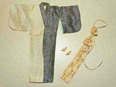 Barbie:  HTF Vintage BLACK & SILVER KIMONO & OBI Japanese Exclusive!