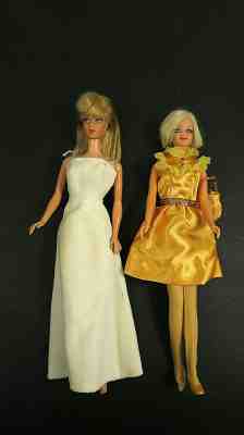 1967 Barbie Twist 'n Turn & Stacey Dolls, 15 original homemade outfits LOT