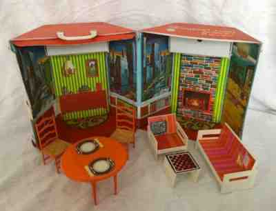RARE Vintage Mattel Barbie Doll JAMIE PARTY PENTHOUSE CASE Furniture Mod Era MCM