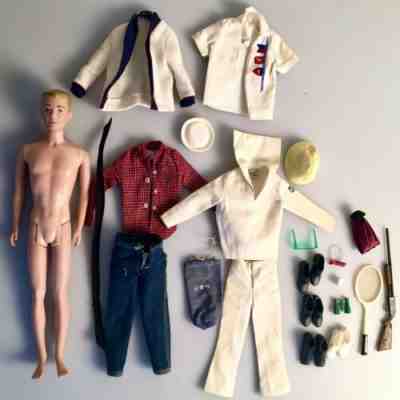 Vintage Barbie: 1960 MCMLX Ken Doll with USN Sailor & Hunting Clothes Rifle 