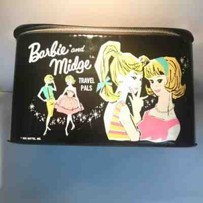 Vintage Barbie and Midge Travel Pals Train Case Barbie Ken Clothes Lot 1963 Flaw