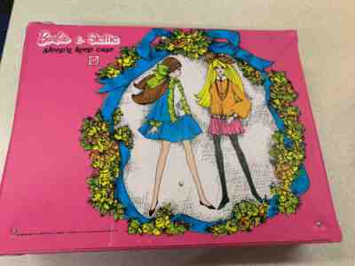 Vintage Barbie & Steffie Pink Vinyl Sleep ‘N Keep Case With Wardrobe/Dolls 1969