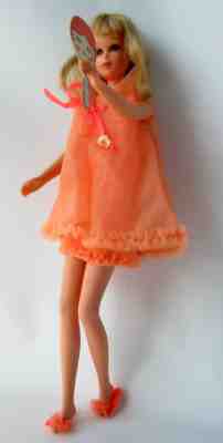 Vintage Snooze News 1226 Mirror Scuffs Nightie Gown Francie 1969 Barbie Mattel
