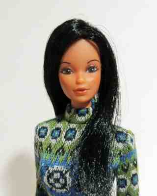  Gorgeous Vintage Hawaiian Barbie Doll Raven Black Hair with Steffie Face NUDE 
