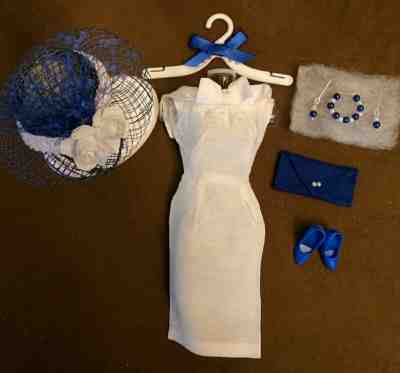 Vintage BARBIE WHITE SILK SHEATH DRESS AMAZING & SUPER CLEAN!  RARE SALE SALE!