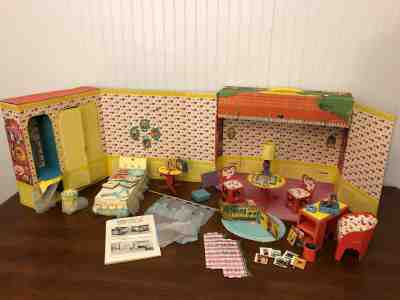 Vintage 1964 Barbie Skipper Dream Room House Beautiful Very Rare Cardboard