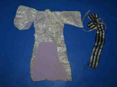 Vintage Barbie Japanese Exclusive Silver Cherry Blossom Kimono and Obi