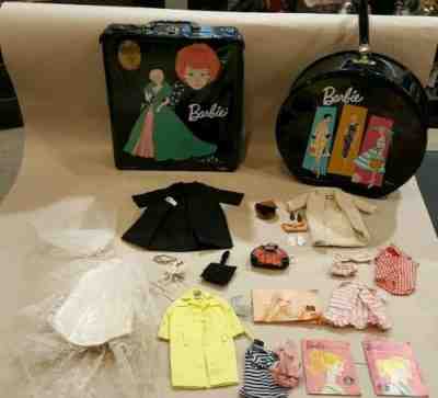 VINTAGE MATTEL BARBIE LOT 1961 1963 1964  CASEs Clothes and more